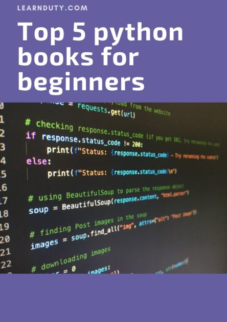 Top 5 python books for beginners - Learn Duty