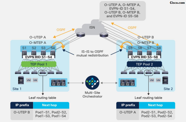 ACI Multi-Site Control Plane and Data Plane